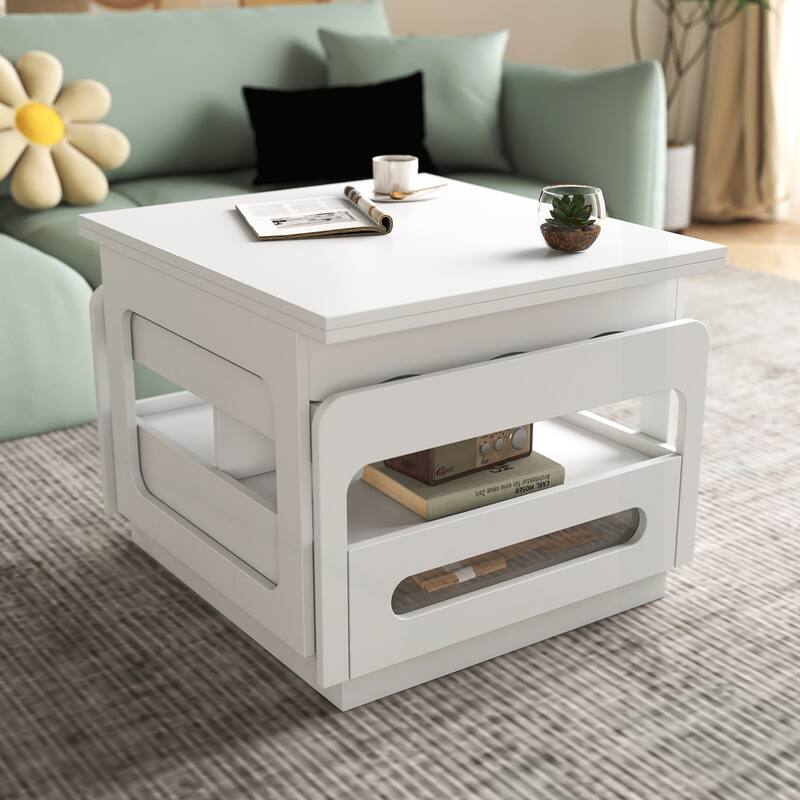 Versatile 3-in-1 Coffee Table with Storage for Living and Dining Rooms
