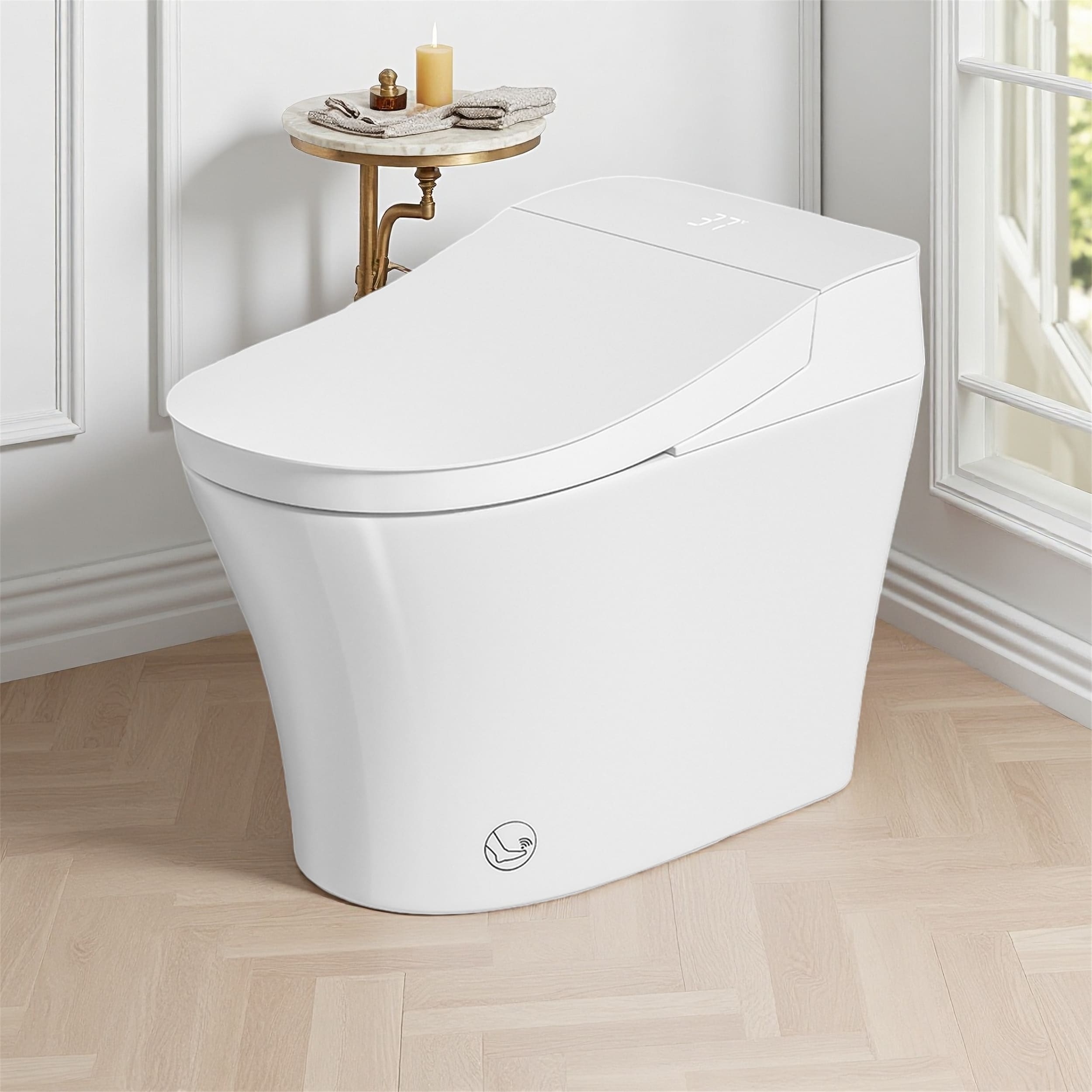 Smart Toilet w/ Snapdragon Flush, Heated Seat, Foot Sensor, Self-Clean