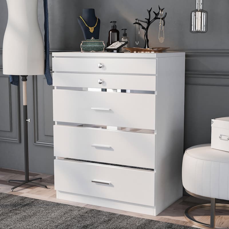Mary Glam 5-Drawer Jewelry Armoire with Felt by Furniture of America