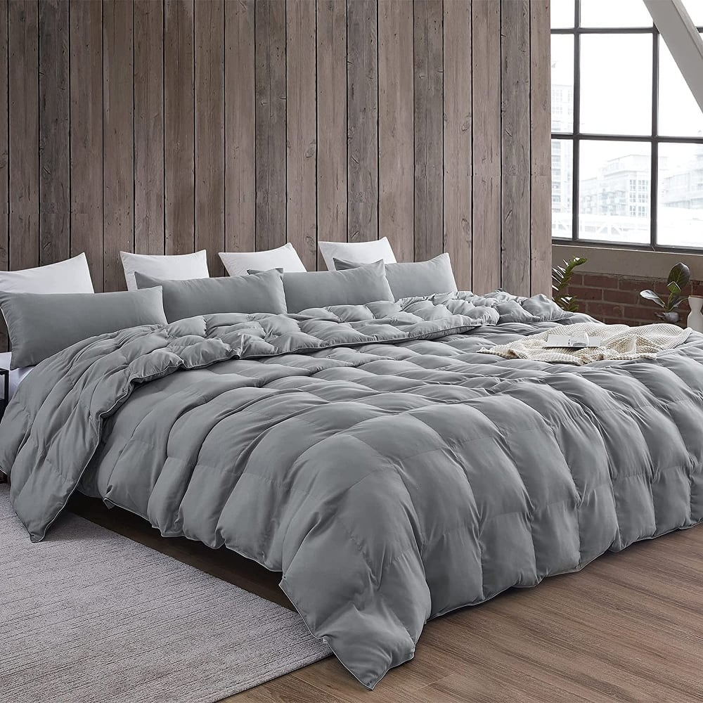 Snorze® Cloud Comforter Set - Coma Inducer® Oversized Bedding in Iron Gray