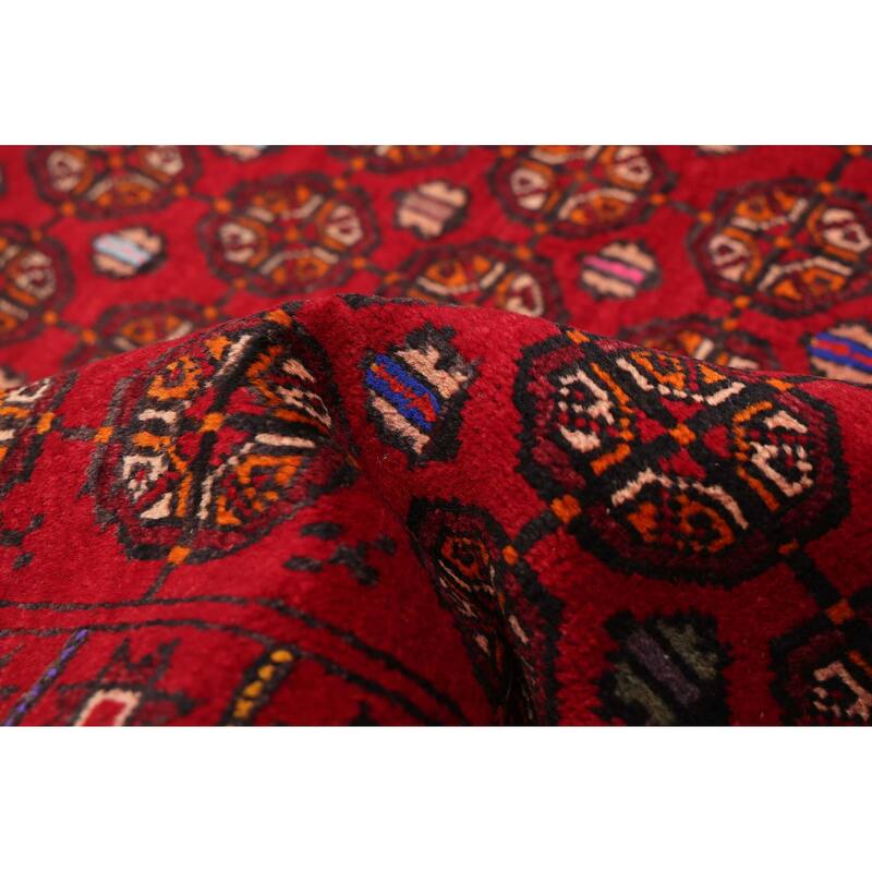 ECARPETGALLERY Hand-knotted Teimani Red Wool Rug - 3'5 x 6'5
