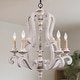 preview thumbnail 9 of 30, Bella Depot 5-Light Vintage Distressed Wood Pendant Light, Retro French Country Chandelier White