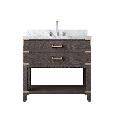 Norwalk Bath Vanity Carrara Marble Top, Sink and Faucet