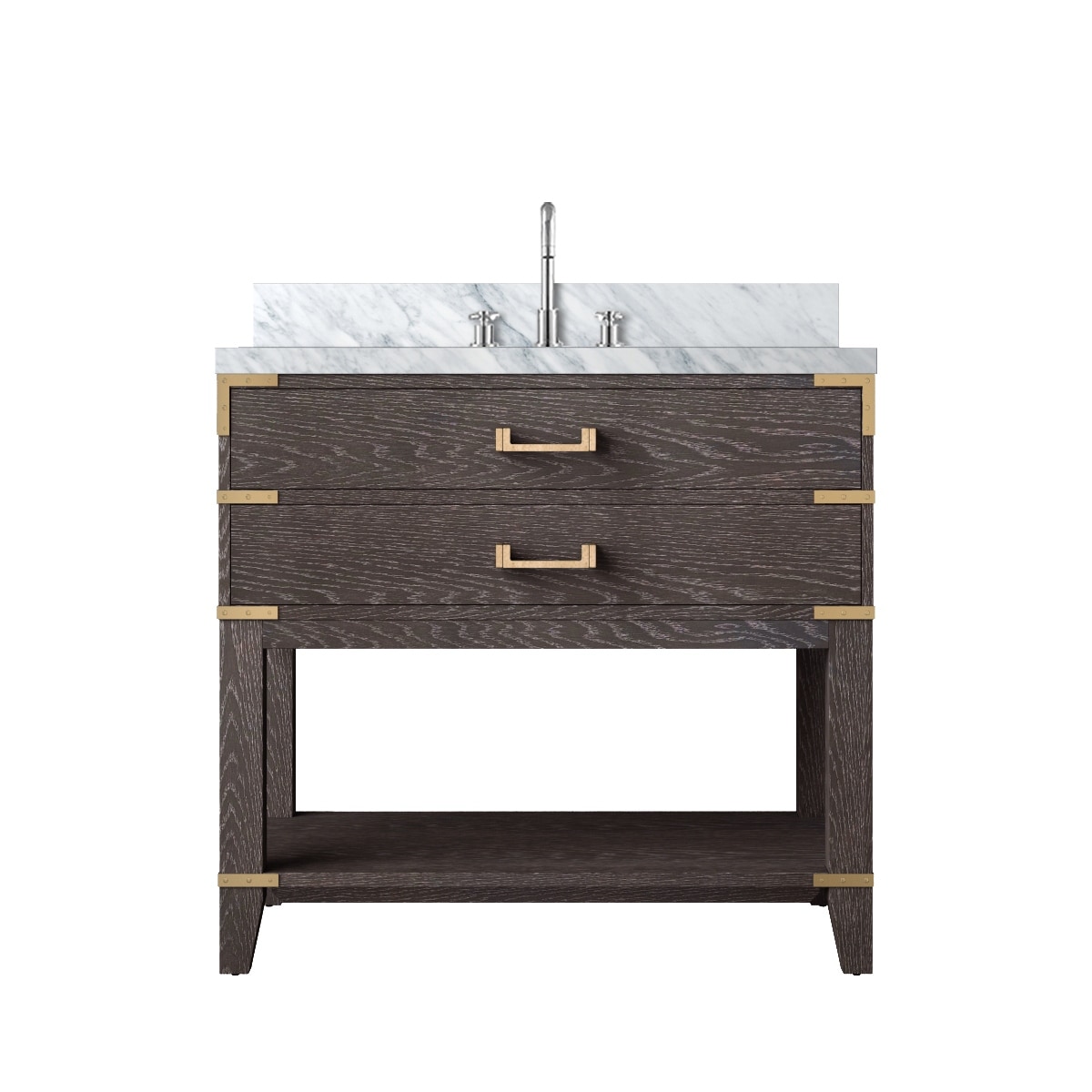Norwalk Bath Vanity Carrara Marble Top, Sink and Faucet