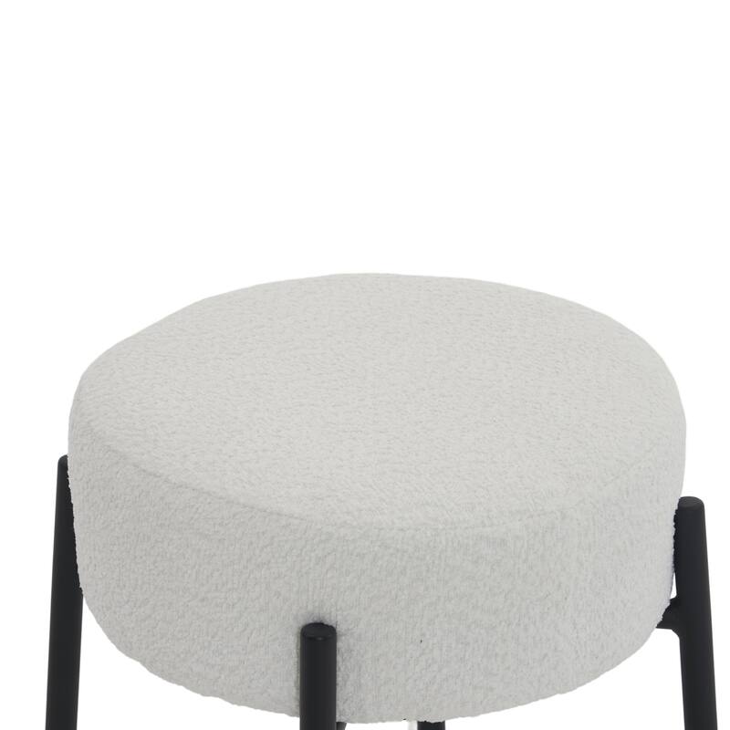 Set of 2 24" Round Bar Stools,Contemporary Upholstered Sturdy Hardware Support Legs