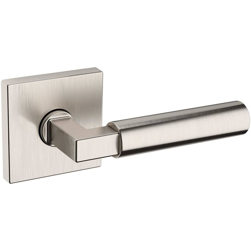 Baldwin L029 Series Passage Door Lever Set with Square Rose from the - Lifetime Satin Nickel