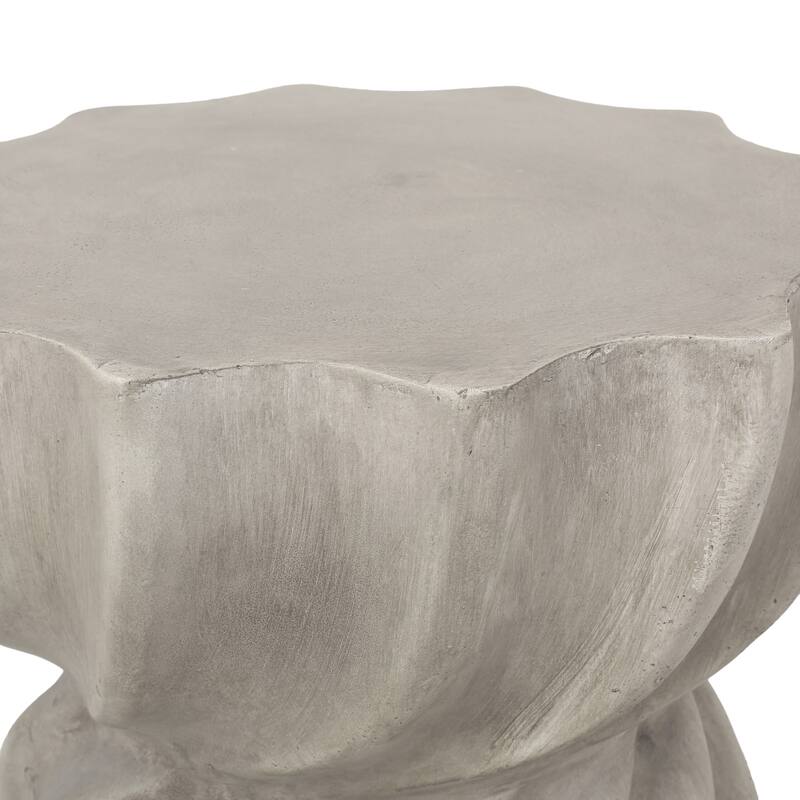 Modern Outdoor Side Table with Sunburst Top Hourglass Shape