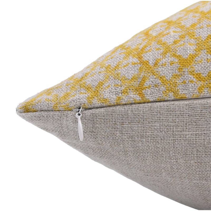 Fabdivine Rustic Accent Cushion Cover Thick Linen for Sofa Chair or Bed Home Fall Décor Pillowcase, Mustard, Pinkcity