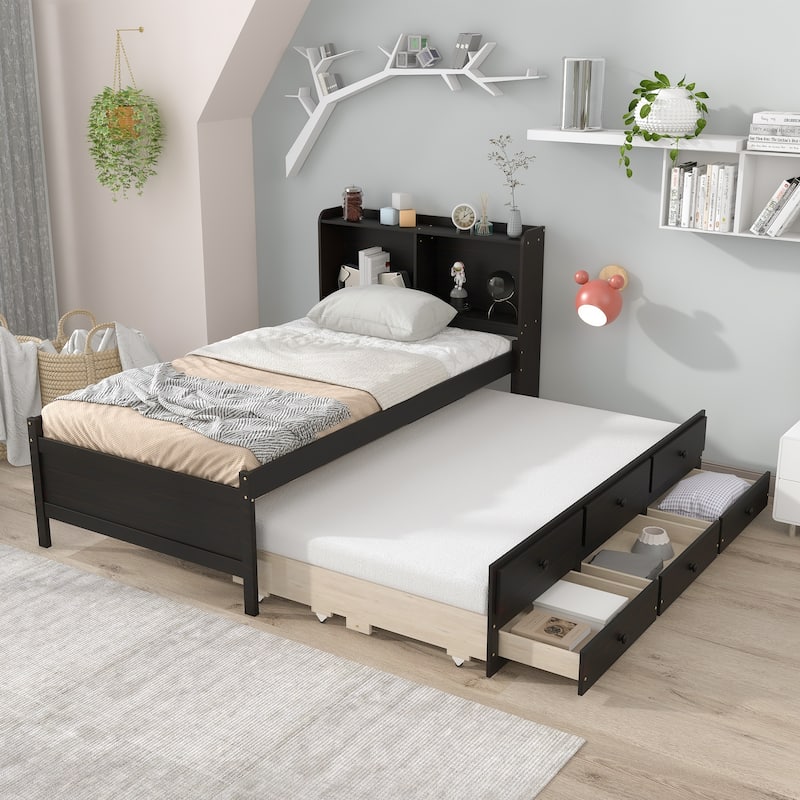 WW Twin Bed with Bookcase