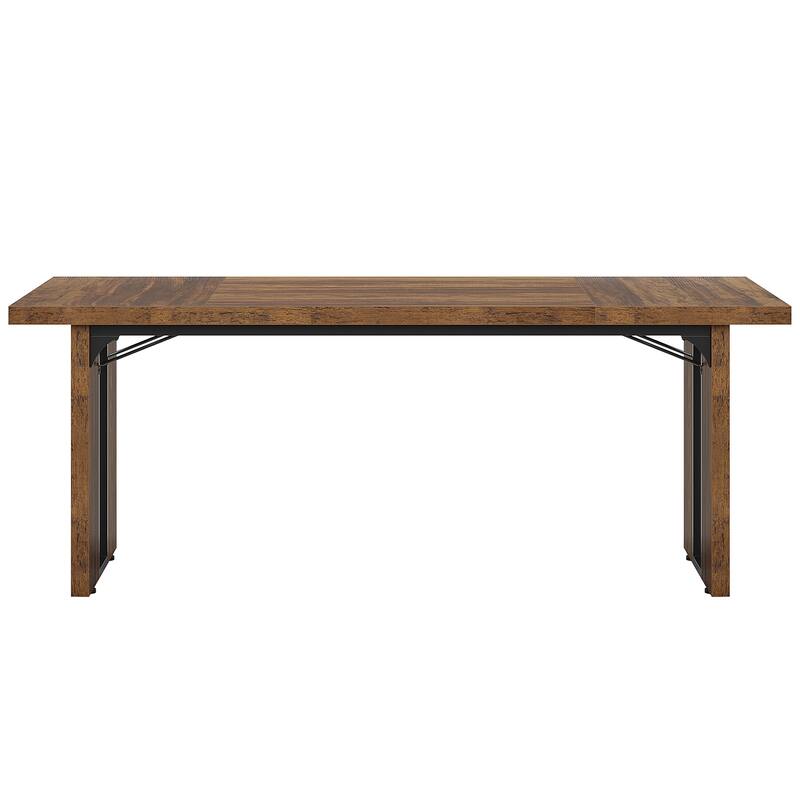 71" Rustic Farmhouse Dining Table for 6-8 People - Large Rectangular Kitchen Table, Wood Dining Room Table for Family Meals