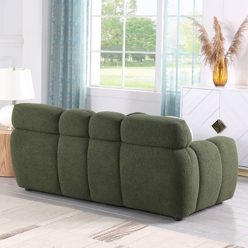 Modern 3-Seat Boucle Sofa with Clean Lines and Plush Cushions