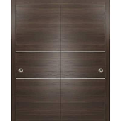 Bypass Doors 36 x 80 Planum 0110 Chocolate Ash with Sturdy Rails