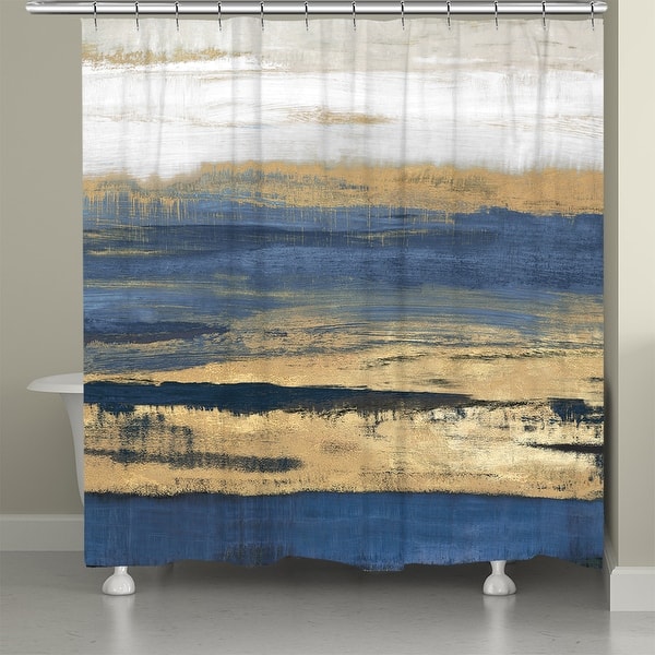 Deep Shades Of Blue Abstract Shower Curtain On Sale Bed Bath
