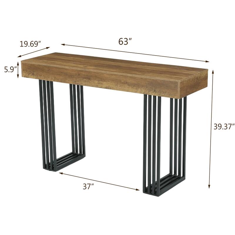 63 Inch Rectangular Long Bar Table