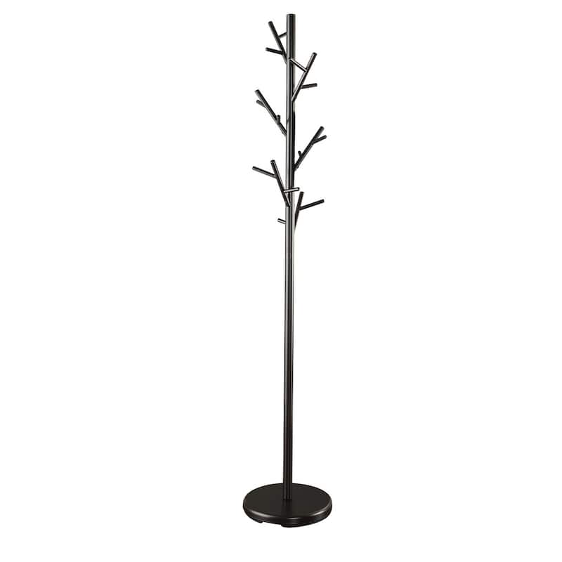 Metal 18-Hook Coat Rack in Black - Black