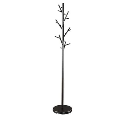 Metal 18-Hook Coat Rack in Black