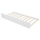 preview thumbnail 9 of 8, Solid Wood House Shaped Bed Frame with Window,Roof and Trundle,White