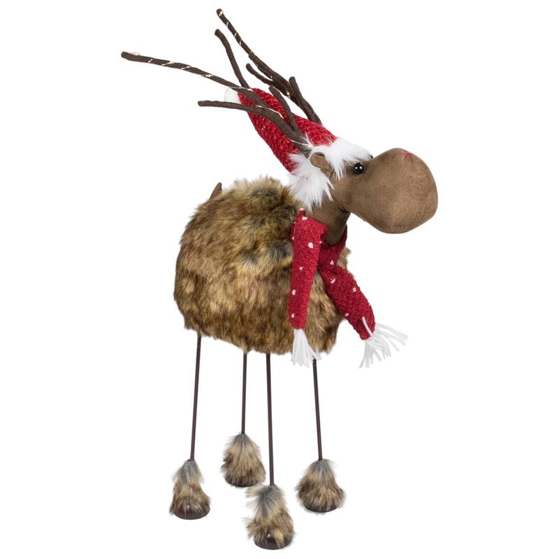 LED Lighted Faux Fur Reindeer Christmas Figure - 25"