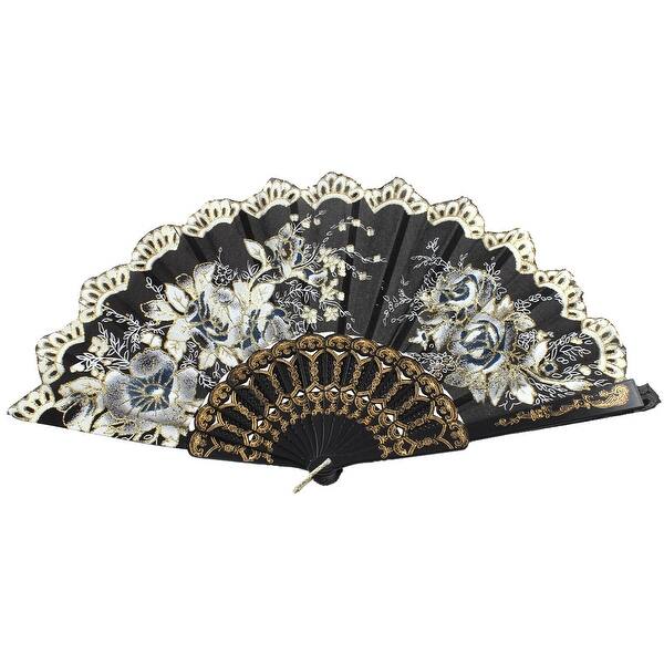 Shop Hollow Out Frame Bloom Flower Print Handheld Dance Hand