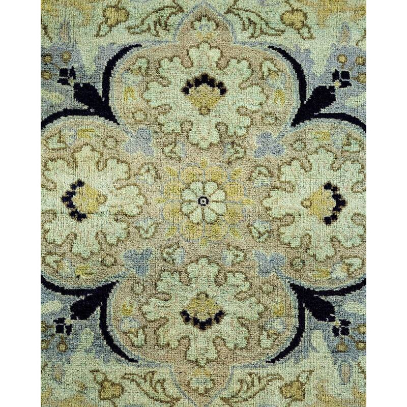 Overton Hand Knotted Wool Vintage Inspired Modern Contemporary Overdyed Gray Area Rug - 6' 1" x 8' 8"