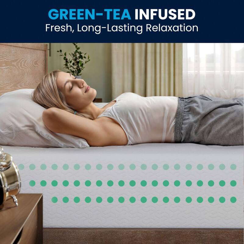 Green Tea Cooling Gel 4-Layer Memory Foam Mattress in a Box