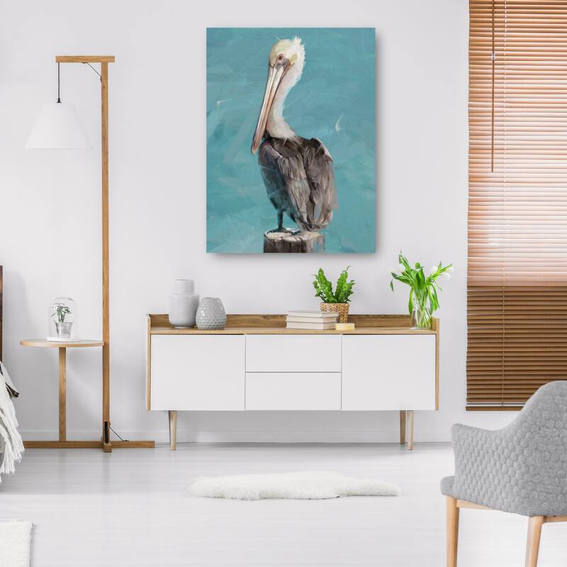 Pelican Perch II By Studio Arts Canvas Art Print