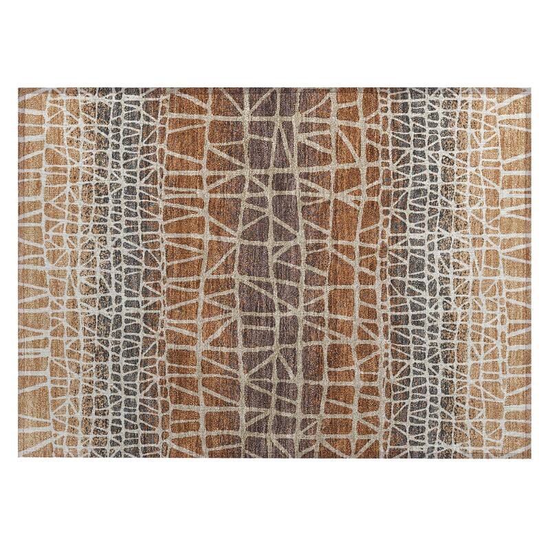 Machine Washable Indoor/ Outdoor Boho Global Chantille Rug