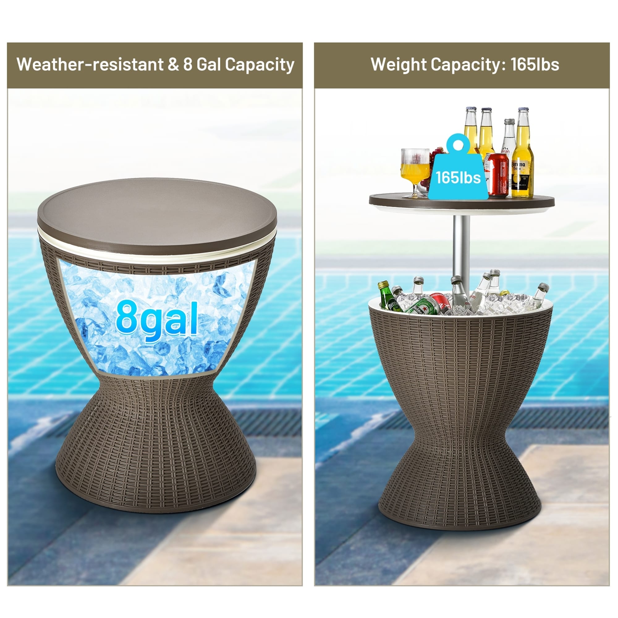 Rattan table hotsell ice bucket