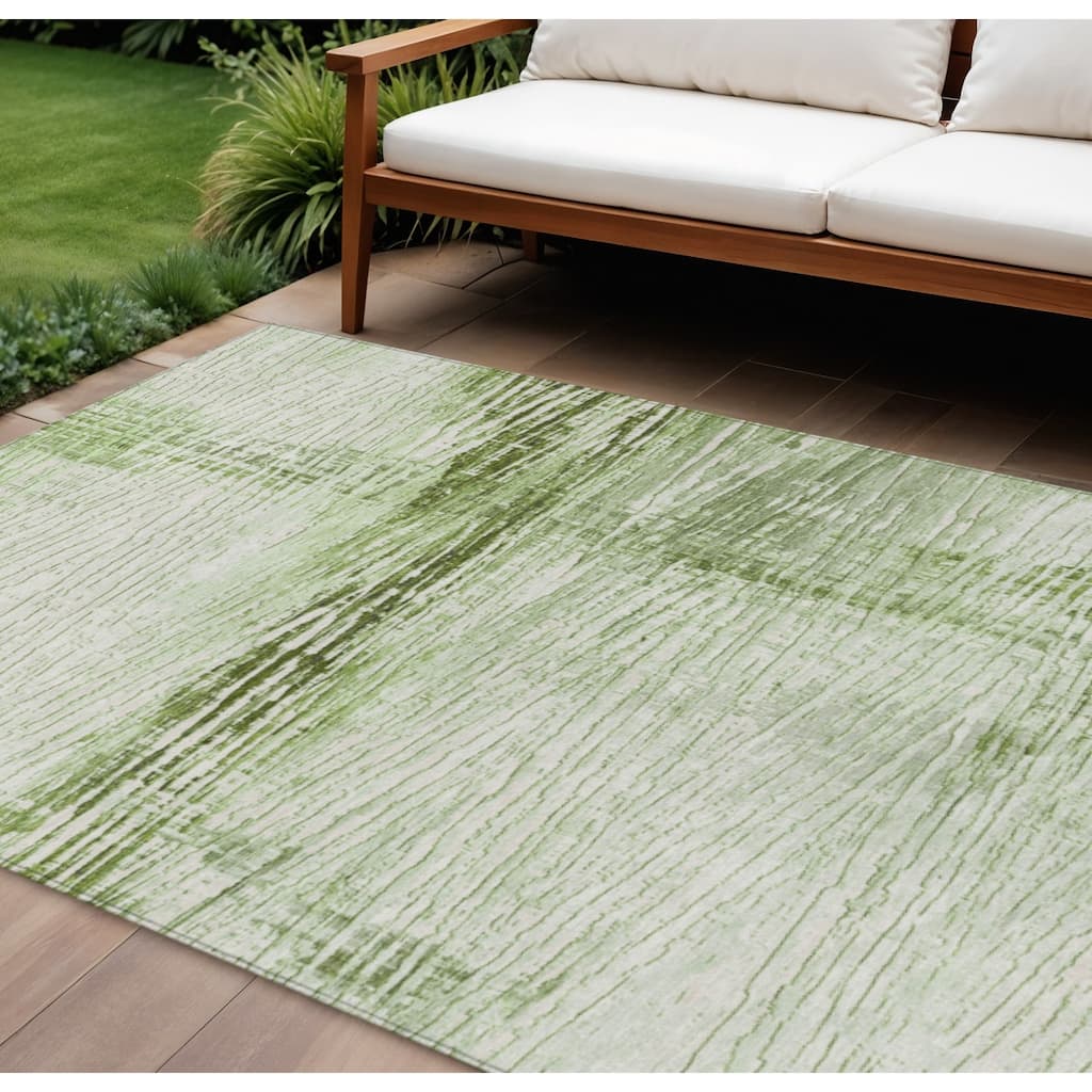 HomeRoots Striped Transitional Rectangle Outdoor Rug