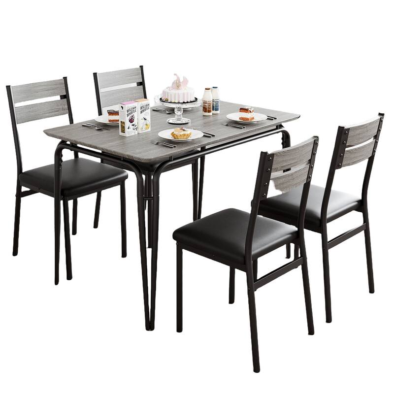 Dining Table Set with Chairs for Small Space Kitchen - 5-Piece (Set for 4)