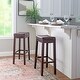 preview thumbnail 15 of 19, Linon Willamette Backless Barstool with Faux Leather Seat (Set of 2) Brown/Brown