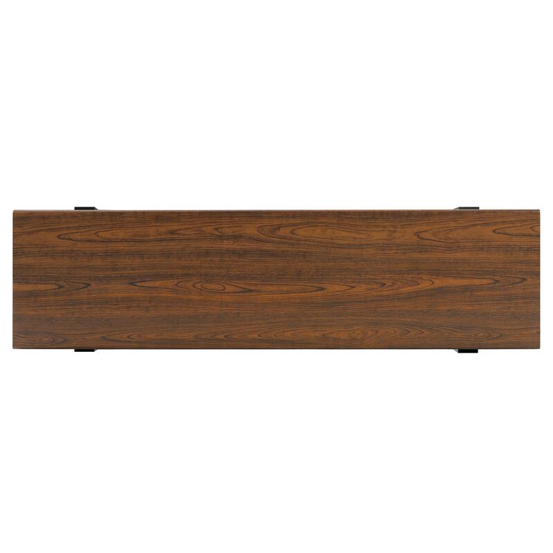Roomfitters 59" Wood Bench, Modern Farmhouse Entryway Bench with Metal Legs, Bedroom End Seating, Kitchen Dining Bench