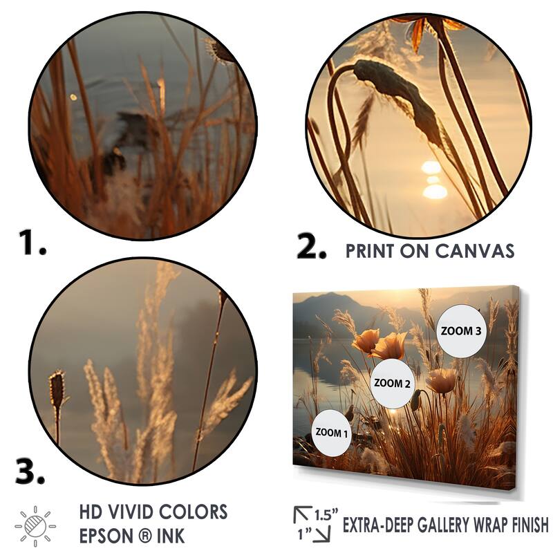 Designart "Sunset Wildflower Serenade" Wildflowers Wall Art