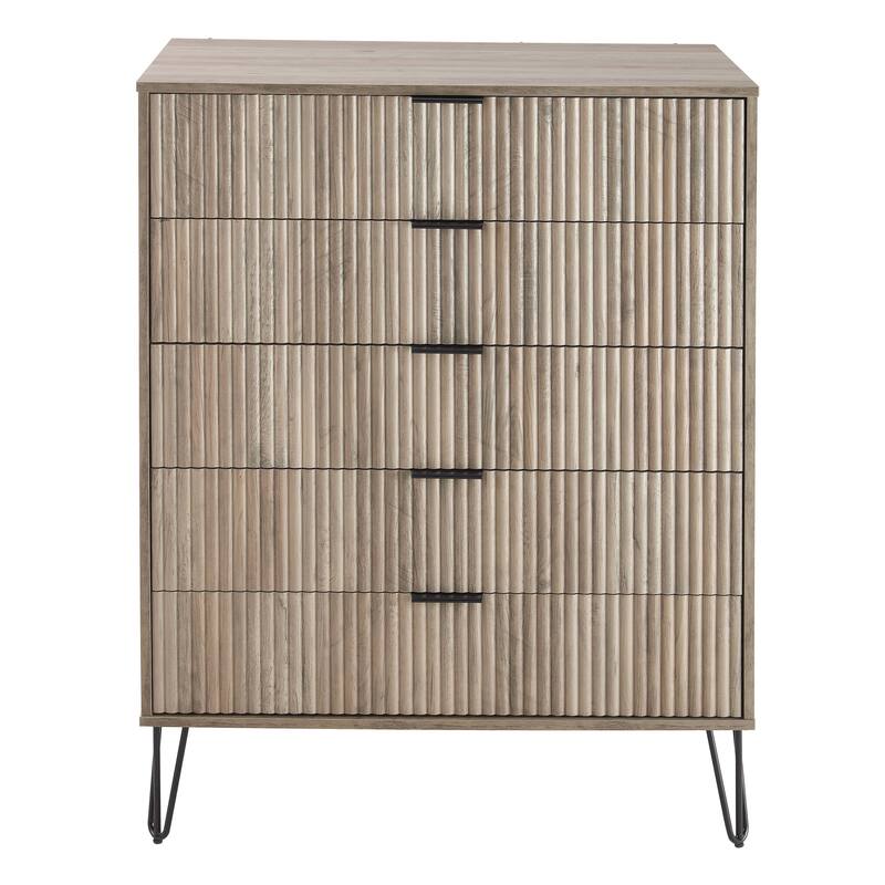 Manhattan Comfort Dumbo Modern 5-Drawer Tall Dresser.