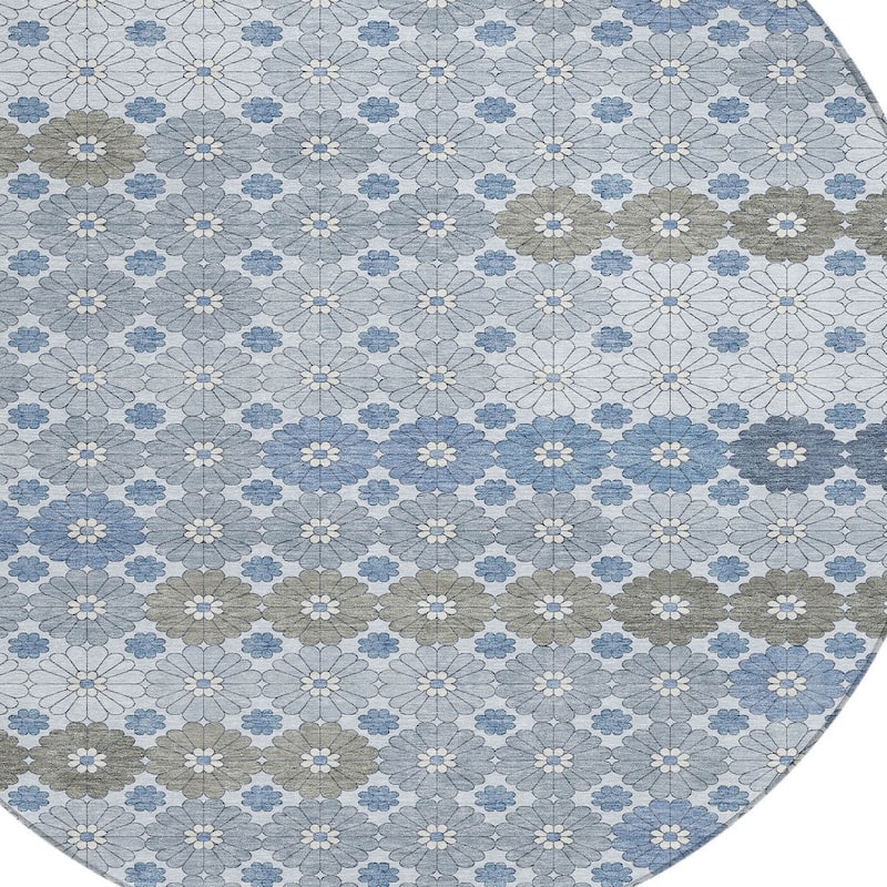 HomeRoots Floral Modern Rectangle Outdoor Rug