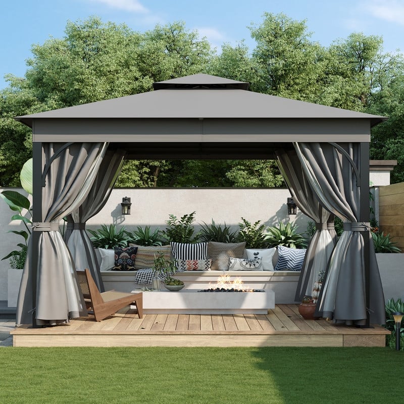 Spruce & Spring Outdoor Gazebo Tent with Double Roofs