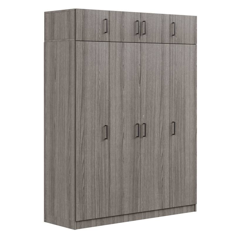 4-Door Wardrobe with 1 Drawer and Top Cabinet