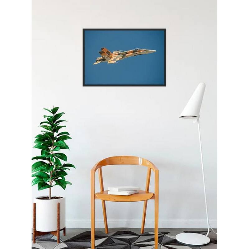 CF-18 Airplane in Flight Photography by Wayne Collamore Framed Poster - 18 x 24 Inch