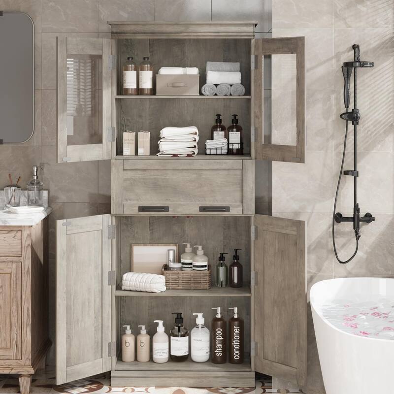 66.9" Pantry Cabinet with Drawer, Kitchen Storage Buffet Cabinet with 4 Shelves, Freestand Storage Cabinet