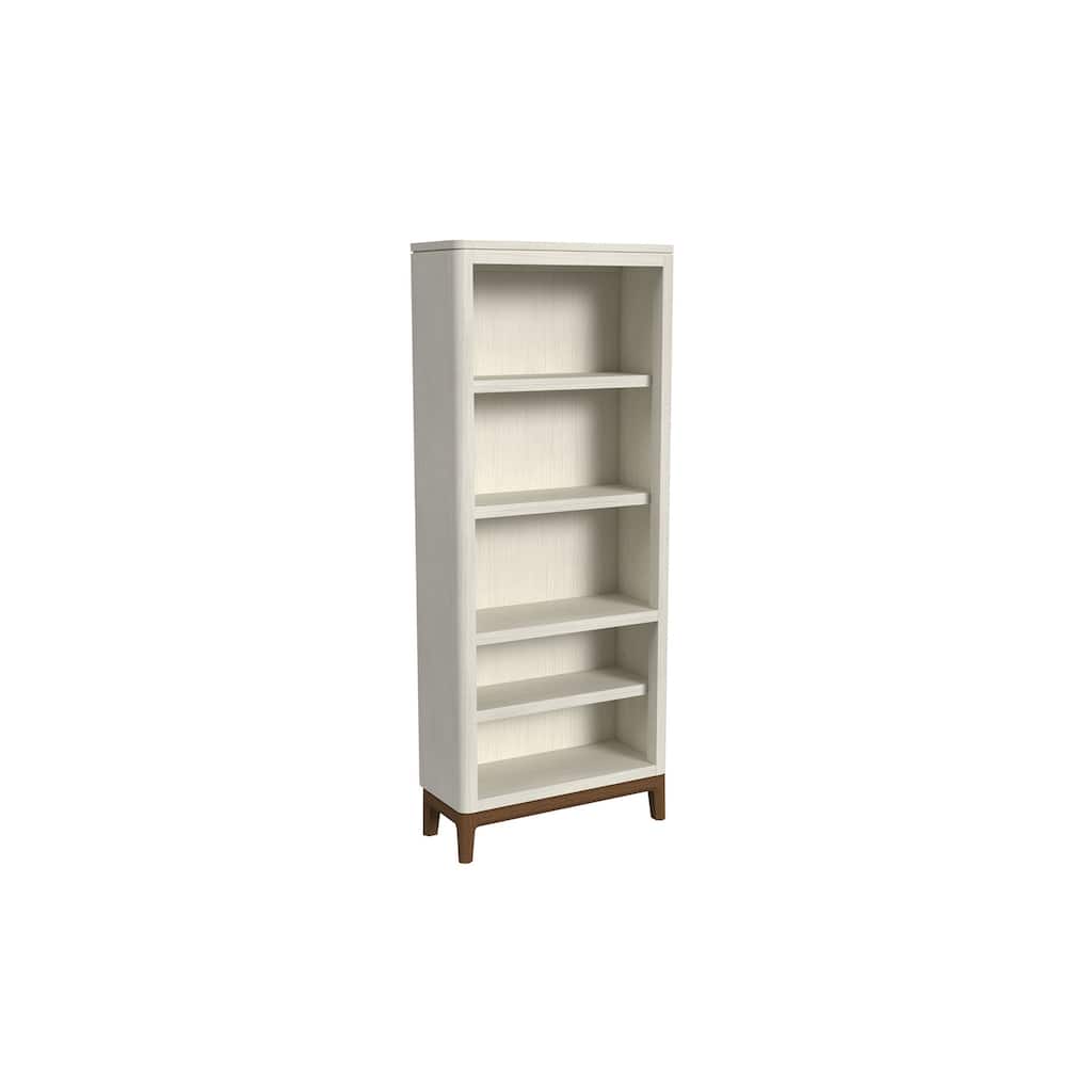 Contemporary Laminate Wood Open Bookcase, Office Shelving, Storage Cabinet, Fully Assembled, White