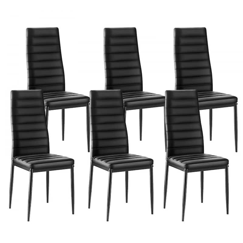 Metal PVC Leather Dining Chair Set Ergonomic Modern Seat