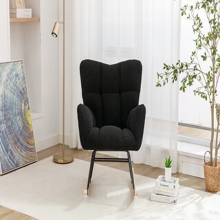 Teddy Fabric Rocking Gilder Nursery Chair ,Black - Bed Bath & Beyond ...