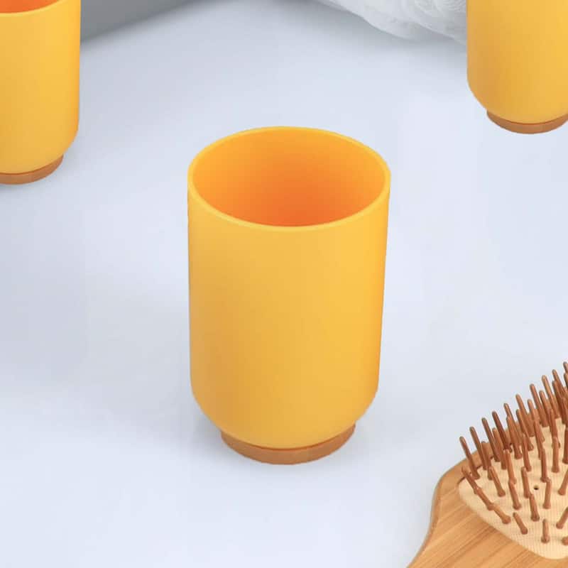 Yellow Padang Bathroom Accessory Set 7-Pieces Bamboo