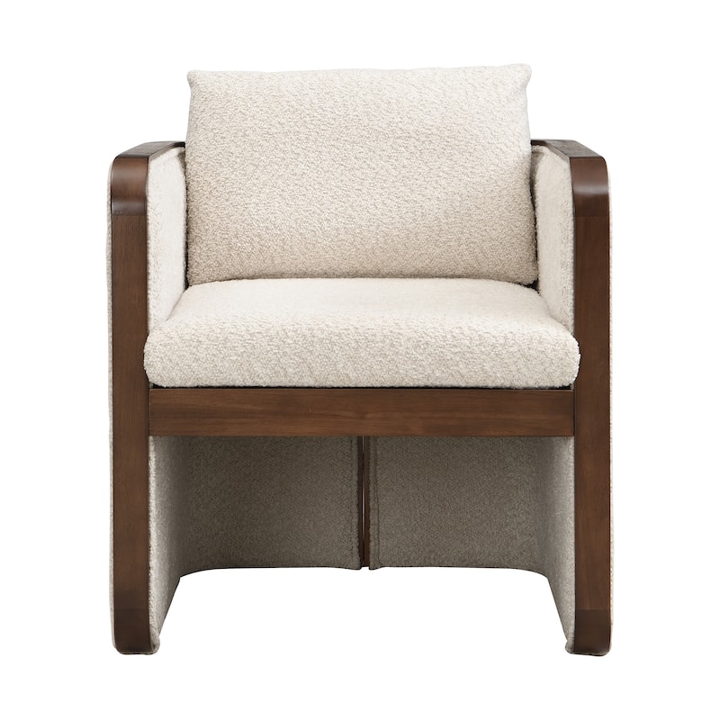 Christopher Knight Home Thaloren Rubberwood Fabric Arm Chair with Upholstered Accent