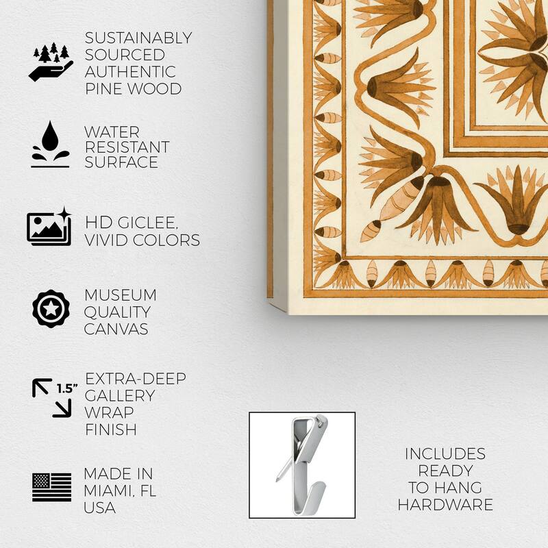 Wynwood Studio Canvas Abstract Floor Covering Orange White and Cream White Traditional Wall Art Canvas Print
