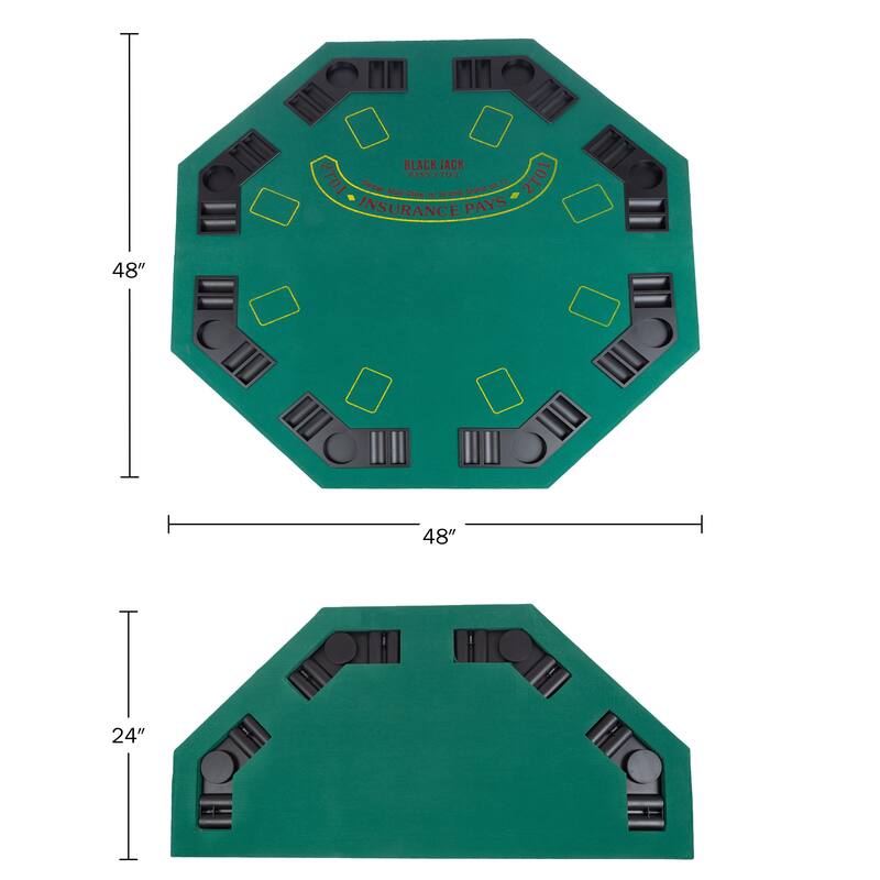 48-Inch Poker Table Top and 500 Chips Set - Foldable Topper