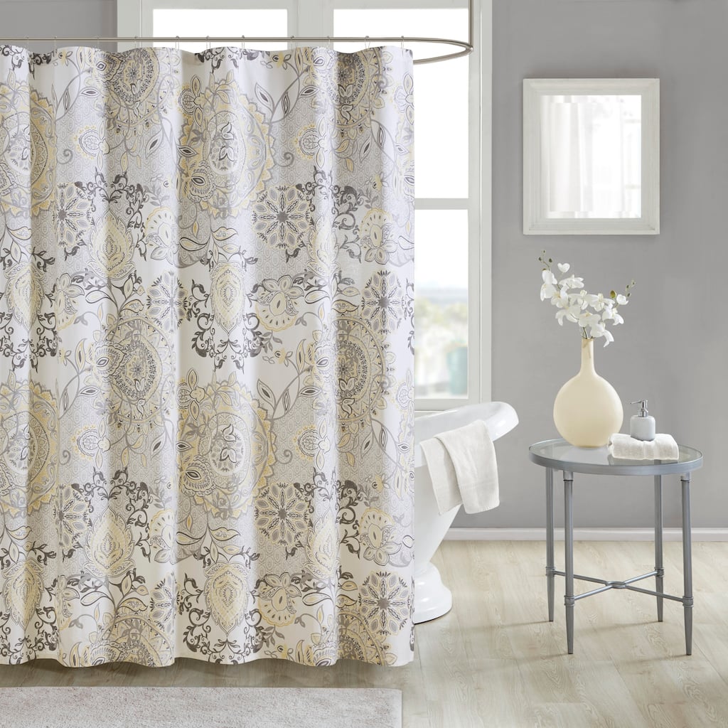 Madison Park Loleta Printed Cotton Shower Curtain