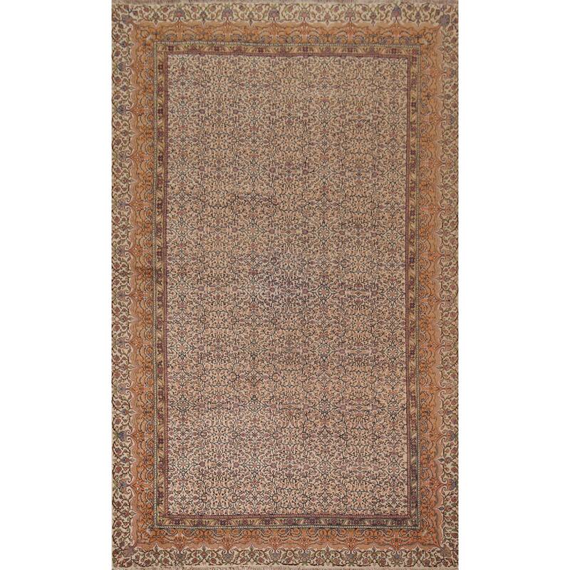 Anatolian Turkish Vintage Rug Hand-Knotted Oriental Wool Carpet - 6'6" X 9'7"