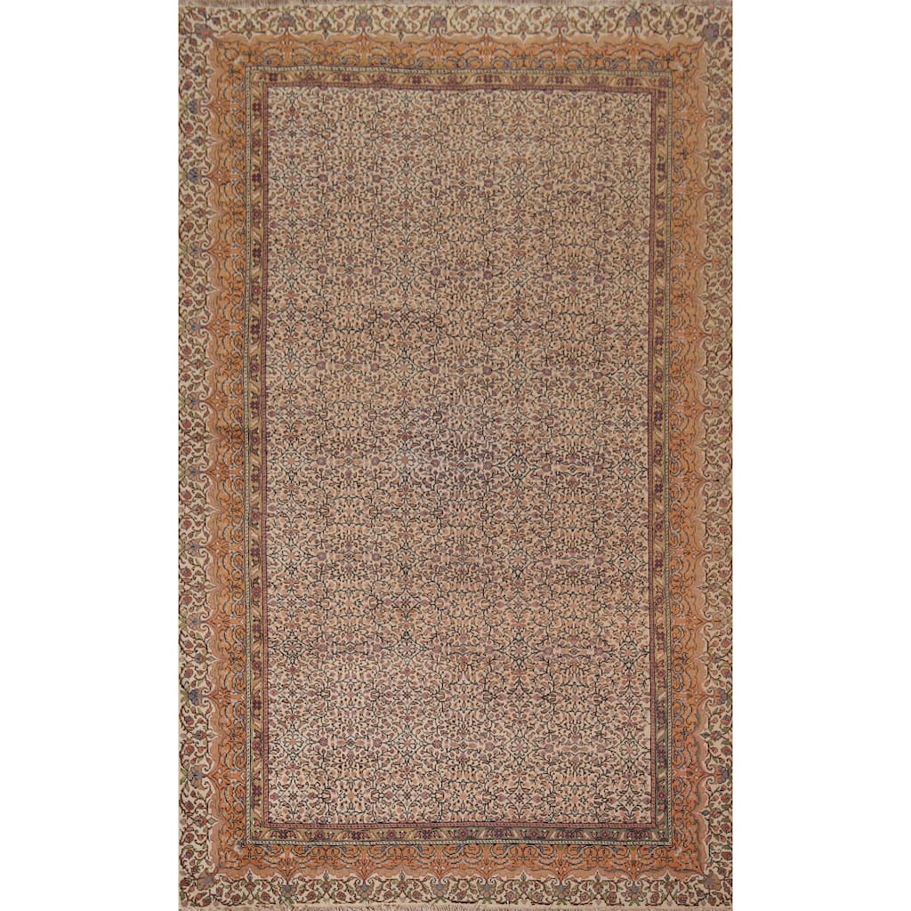 Anatolian Turkish Vintage Rug Hand-Knotted Oriental Wool Carpet - 6'6" X 9'7"