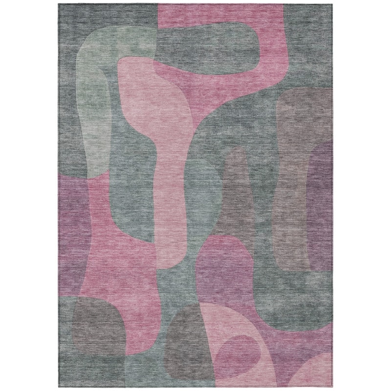 HomeRoots Abstract Transitional Rectangle Outdoor Rug